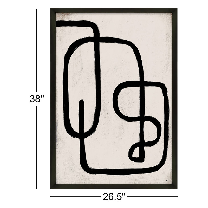 Linework 2 Painting by StudioM, 38" H x 26.5" W x 1.25" D, Black Framed Paper