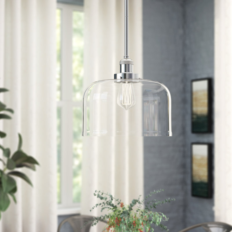 Plemmons 1 - Light Single Pendant, Polished Chrome, Clear
