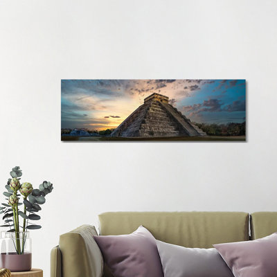 Chichen-Itza Sunset by Jonathan Ross - Wrapped Canvas Panoramic Print
