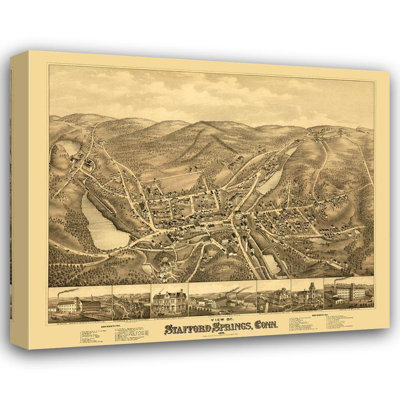 Red Barrel Studio® Bailey Gallery Wrapped Canvas Art Titled: Stafford Springs Connecticut, Bailey 1878
