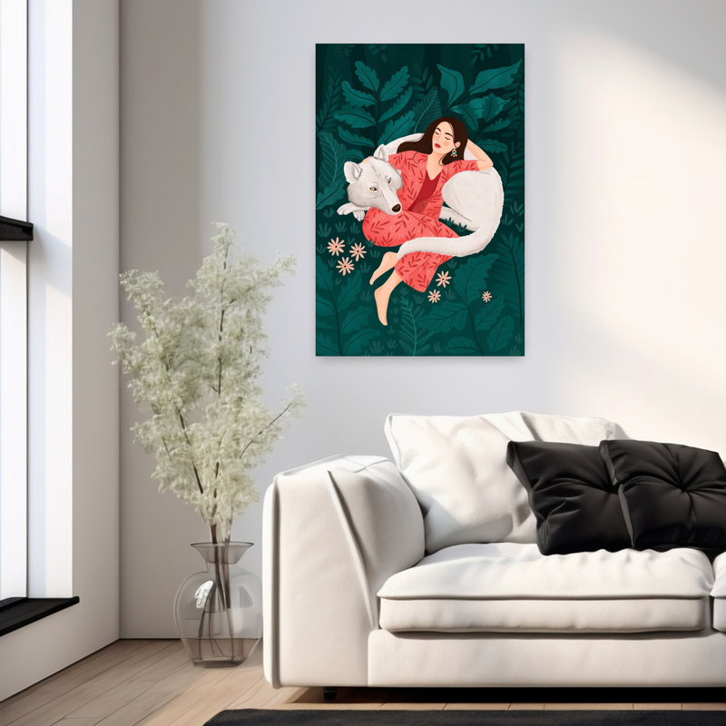 Art contemporain contemporain contemporain abstrait forêt de loup, H 36 po x l 24 po