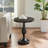  Solmere 22" Round Wood Pedestal End Table, Black-946813476