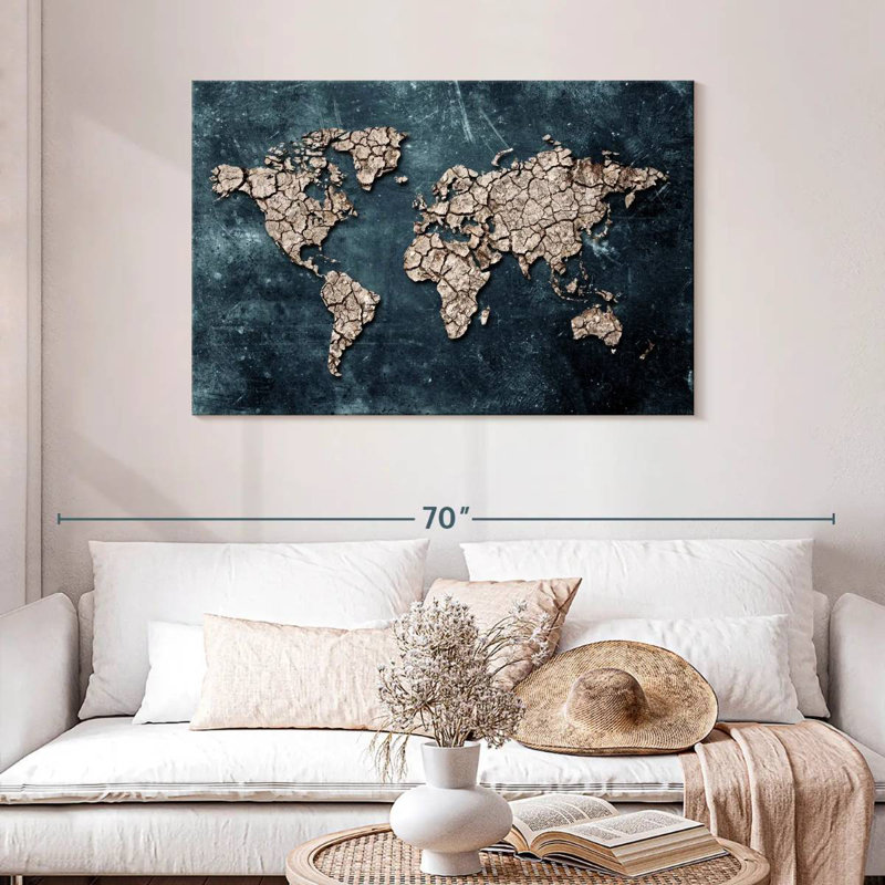 Aliaz Ground World Map, 30" H x 45" W