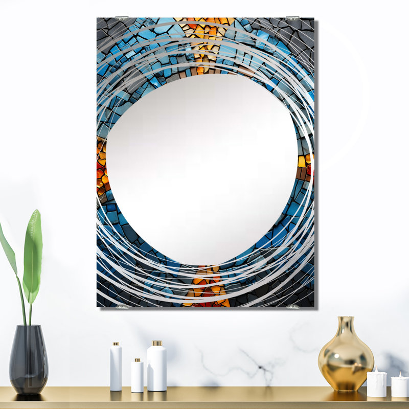 Mahmoud - Miroir mural décoratif mosaïque Boho MIR136396, 32 po x 24 po