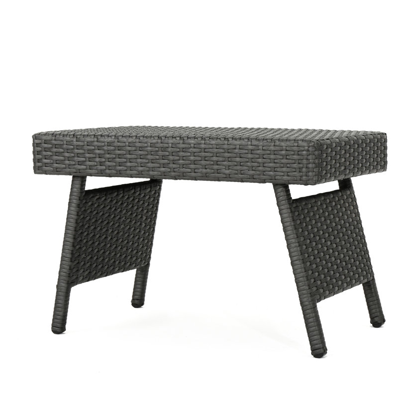 Table de collation grise pe et cadre en fer, 16 po x 24 po x 15,75 po, sans assemblage pour table d'appoint pratique, gris, l 24 po x P 16 po