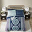 Ensemble de literie pour grand lit Boho, ensemble d'édredon et de draps en polyester doux, motif de médaillon bleu marine pour le décor de la chambre à coucher