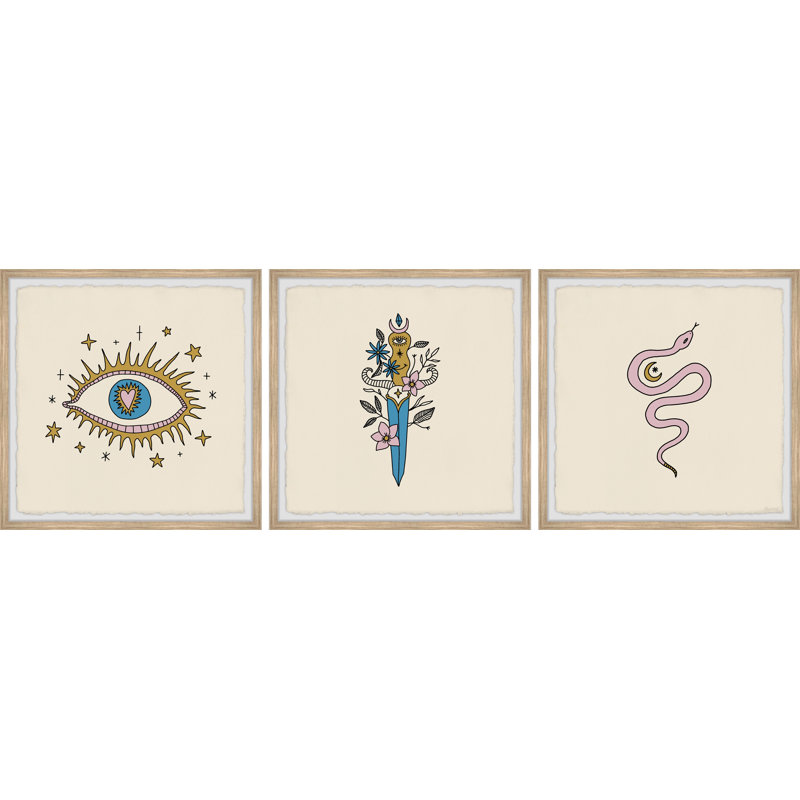 Parette Destiny's Sword by Marmont Hill - 3 Piece Single Picture Frame Painting Set, 30''H x 30''W