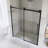 60.In W X 72.In H Sliding Door Semi-Frameless Shower Door In Matted Black Finish