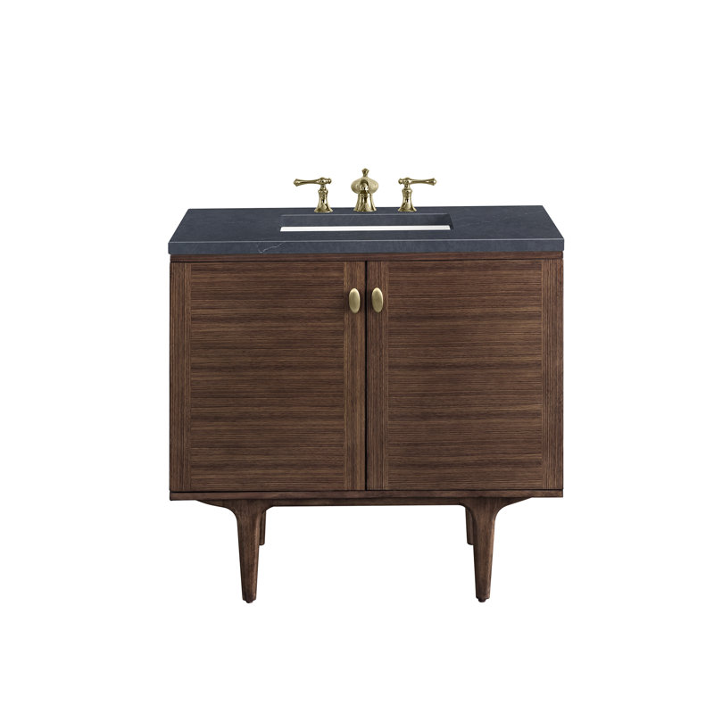Amberly 36'' W Single Vanity, Charcoal Soapstone, 8" Widespread