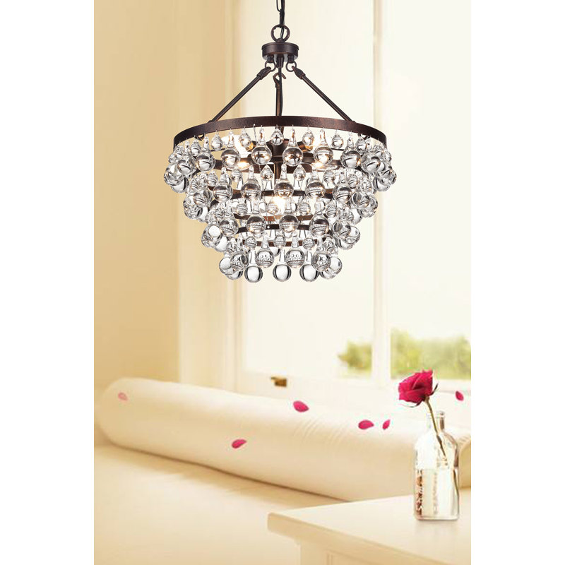 Lustre spectaculaire à 5 lumières Sheridan, Cuivre antique