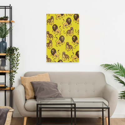 African Lions and Tigers 1 Piece Wrapped Canvas Wall Art