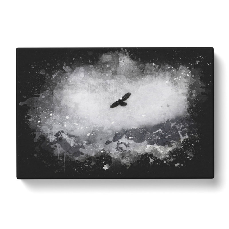 Bird Flying over Mountains - Wrapped Canvas, 60cm H x 91cm W x 3cm D