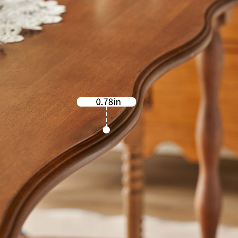 Table de salle à manger rétro en bois massif en forme de pétale, H 29,52 po x L 70,86 po x l 31,49 po