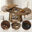 Table de salle à manger extensible de 109 à 150 cm, ronde à ovale avec tablette de rangement, 4 à 8 couverts, rallonge amovible, pour cuisine et salle à manger, noyer-1967643429