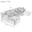 Canapé modulaire 5 pièces sans assemblage à compression, canapé désossé avec console, canapé modulaire à assise profonde pour salon et chambre à coucher-283458259