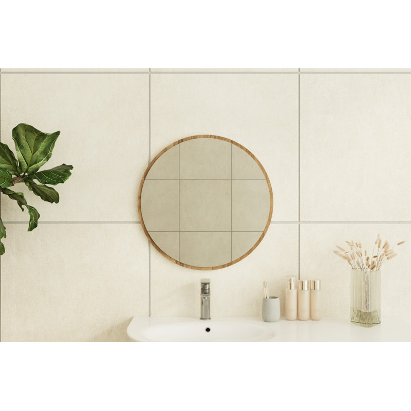 Bisou Round Wall Mirror, Brown