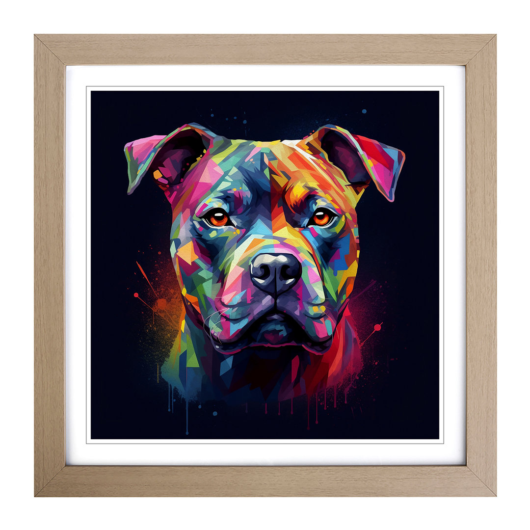 Staffordshire Bull Terrier Futurism - Framed Print