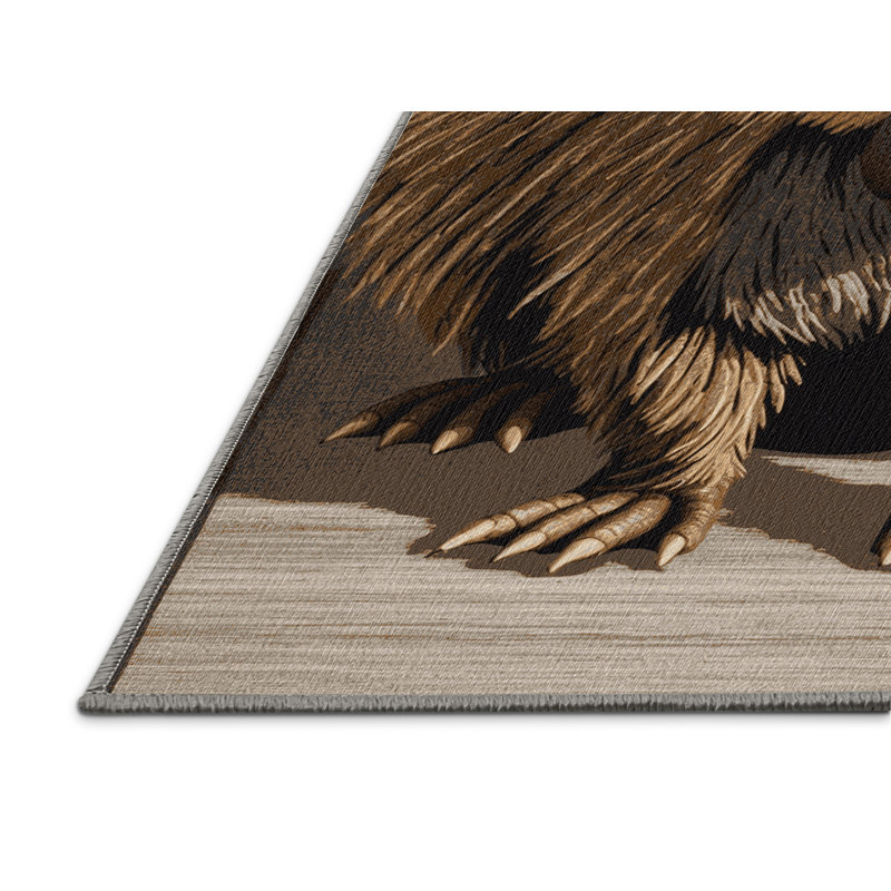 Washable Aardvark Wildlife Area Rug, Round 4'