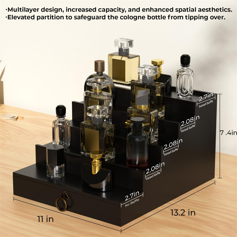 Wood Makeup Organiser