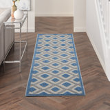 Tapis bleu Newton Houndstooth