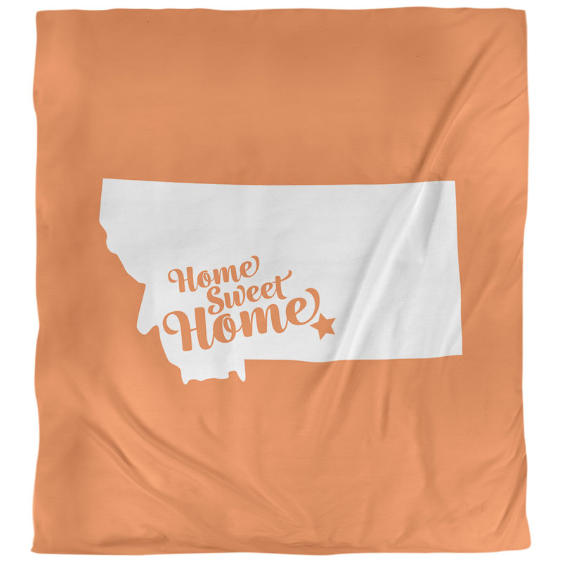 Housse de couette home billings, Housse de couette pour grand lit, Orange, Polyester brossé
