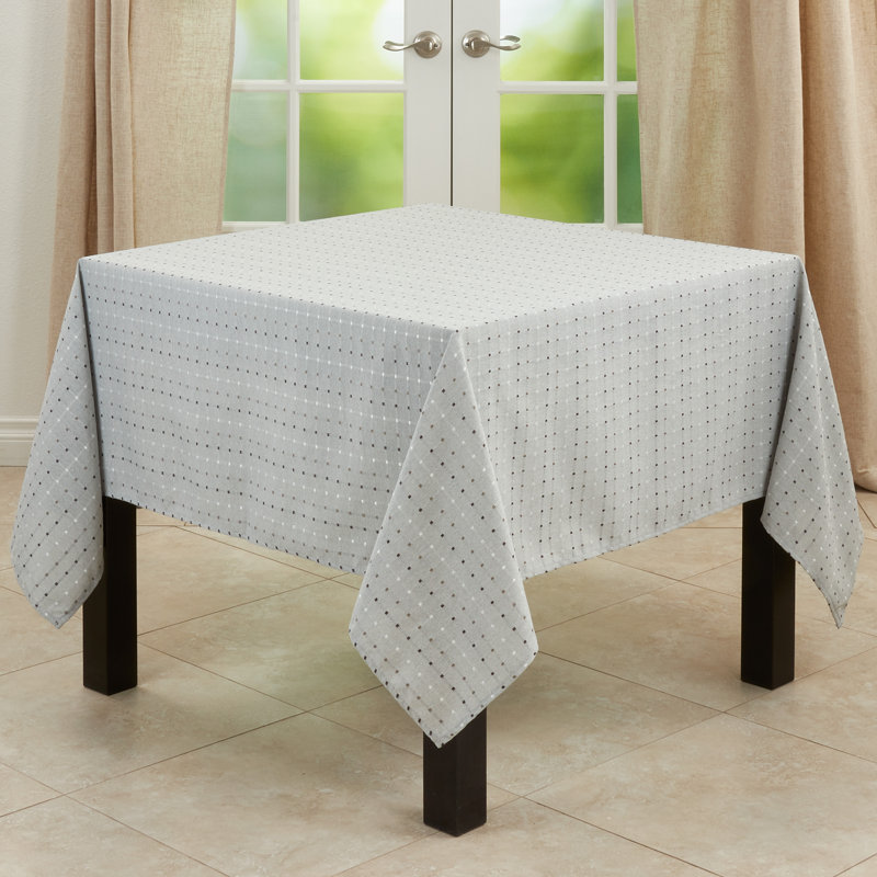 Clarkston Box Stitch Tablecloth, 70" x 70", Gray