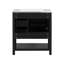 Meuble-lavabo transitionnel 30 po avec lavabo en céramique - noir. Bois massif solidement fabriqué. Options de rangement multifonctionnelles. Porte à fermeture en douceur. Installation facile. Capacité de 250 lb Rectangulaire pour 30 po-1102892900