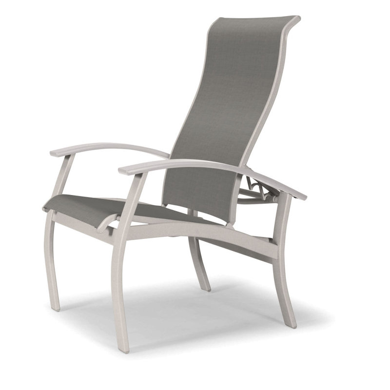 Chaise de patio Askar, Blanc, Alliage Sunbrella®, Neige texturée
