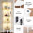 67" Floor Lamp with LED Lights, Touch & Remote Control, 3 Color Temperature, Dimmable Tall Corner Bookcase-422845791-411613847