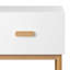 Table de chevet blanche moderne avec tiroir et pieds en bois, table de chevet minimaliste avec poignée pour chambre à coucher, salon, appartement
