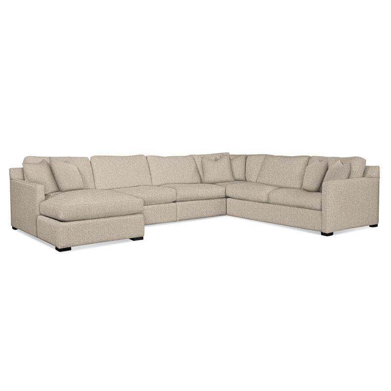 Bel-Air U-Sectional, Right Hand Facing, Brown Geometric, 0456-33, Black Finish