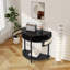 Table de bout demi-lune avec rotin