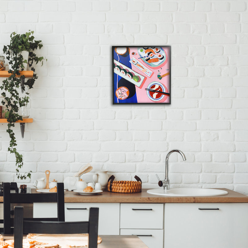 «Vibrant Susi Me Platter», estampe numérique, design par Walker Noble, H 12 po x l 12 po, Giclée encadrée noir minuit
