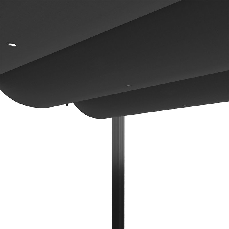 13ft Aluminium Pergola with Retractable Roof, Black, 228cm x 400cm x 400cm