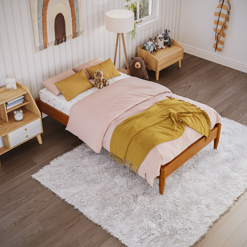 Structure de lit Anitia, Caramel clair, Simple