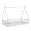 Lit simple en bois avec clôture-419681294
