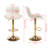 Chrome Footrest And Base Swivel Height Adjustable Mechanical Lifting Velvet + Leg Simple Bar Stool,Set Of 2-1253863888-1253863890