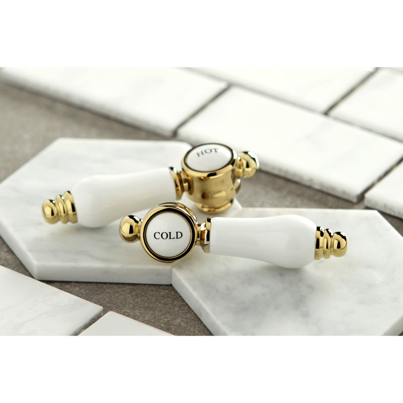 Kingston Brass Bel-Air Two-Handle 4-Hole 8" Centerset Kitchen Faucet with Side Sprayer, Polished Brass