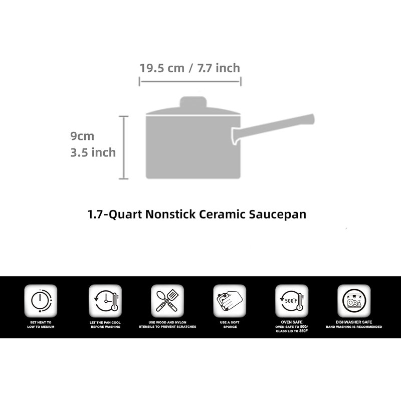 Casserole avec couvercle cook n home 1,7-qt