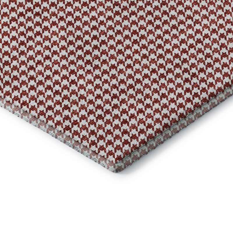 Premium Machine Washable Paullette AMF137 Red Rug, Rectangle 1'8" x 2'6"