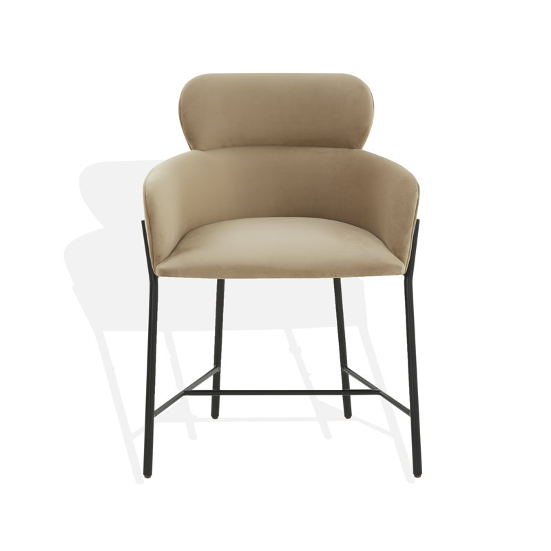 Tighe 19.3'' H Upholstered Armchair, Black, Light Brown