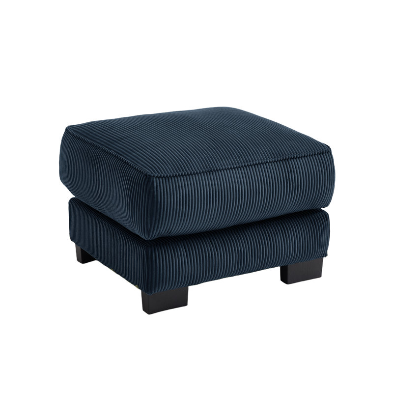 Upholstered Ottoman, Bleu