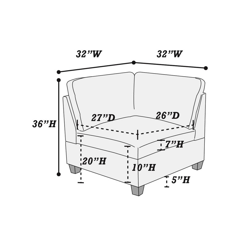 6 canapés de coin modulaires en tissu de lin gris avec fauteuil sans accoudoirs 4