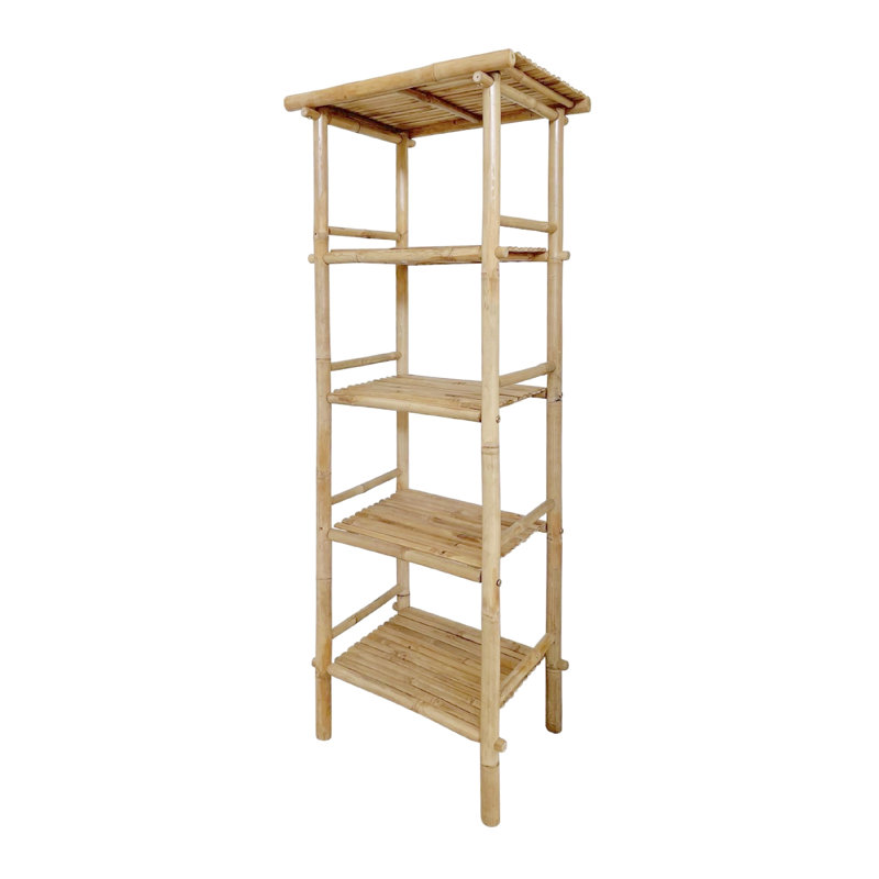Handcrafted Natural Bamboo 5-tier free-standing Shelf