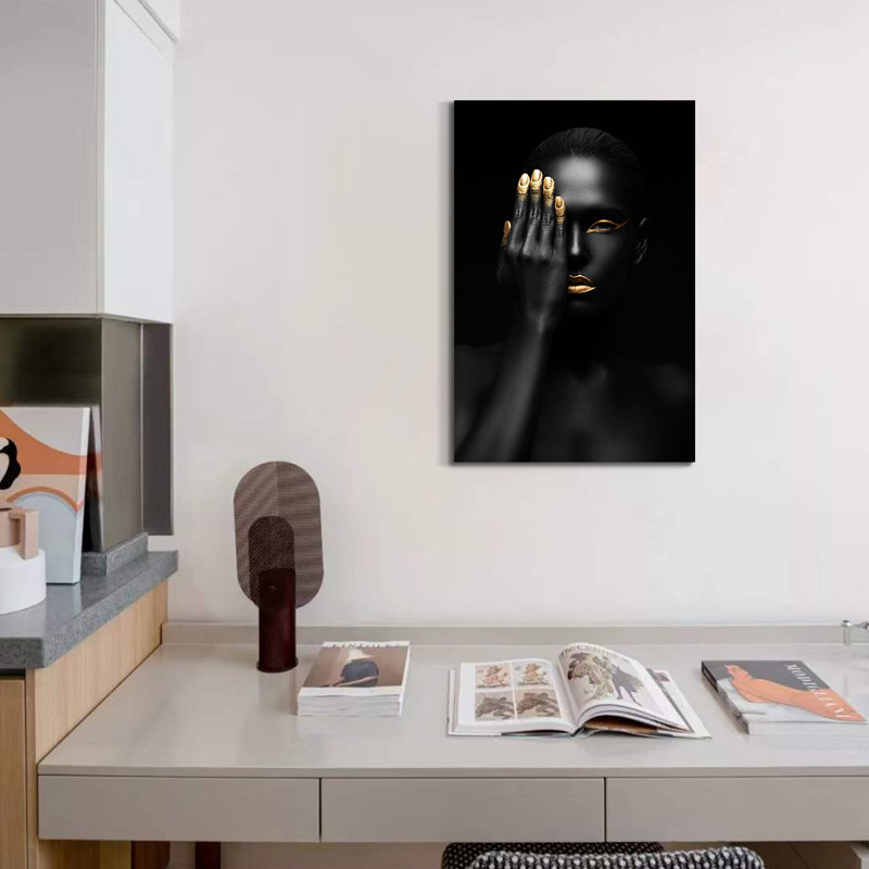 Art vertical sur toile tendue, reproduction d'art sur toile, peinture, cadre épais de 1,5 pouce, affiche Vogue avec cadre pour salon