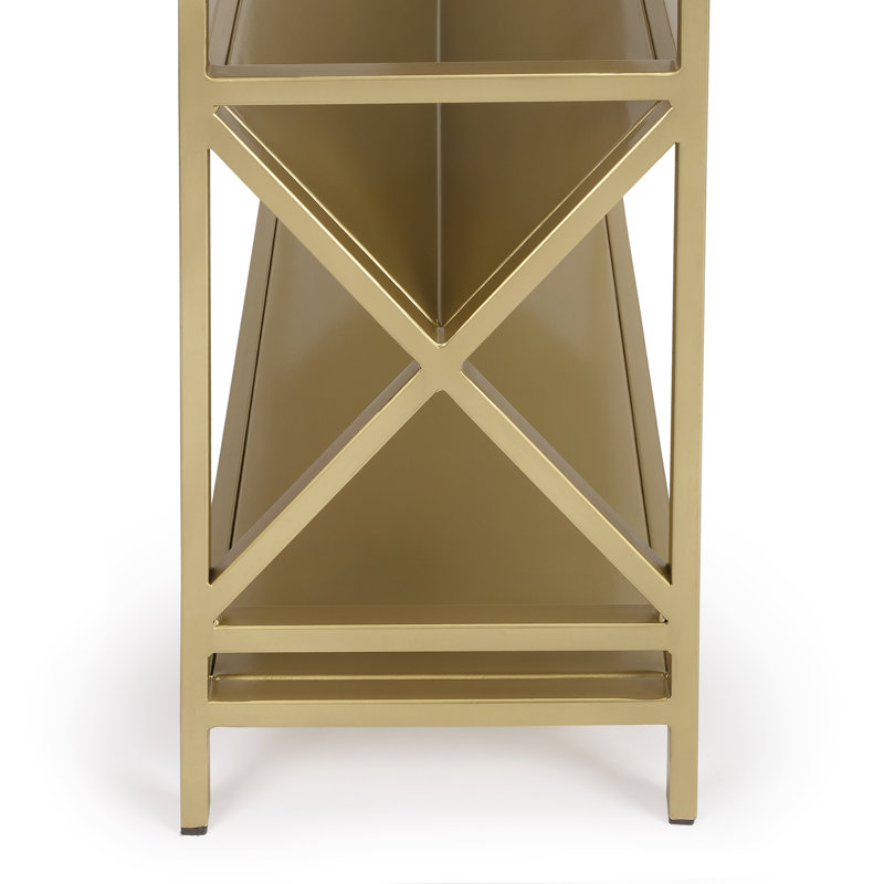 Keats Library 2 Tier 36"W Bookcase, Antique Gold