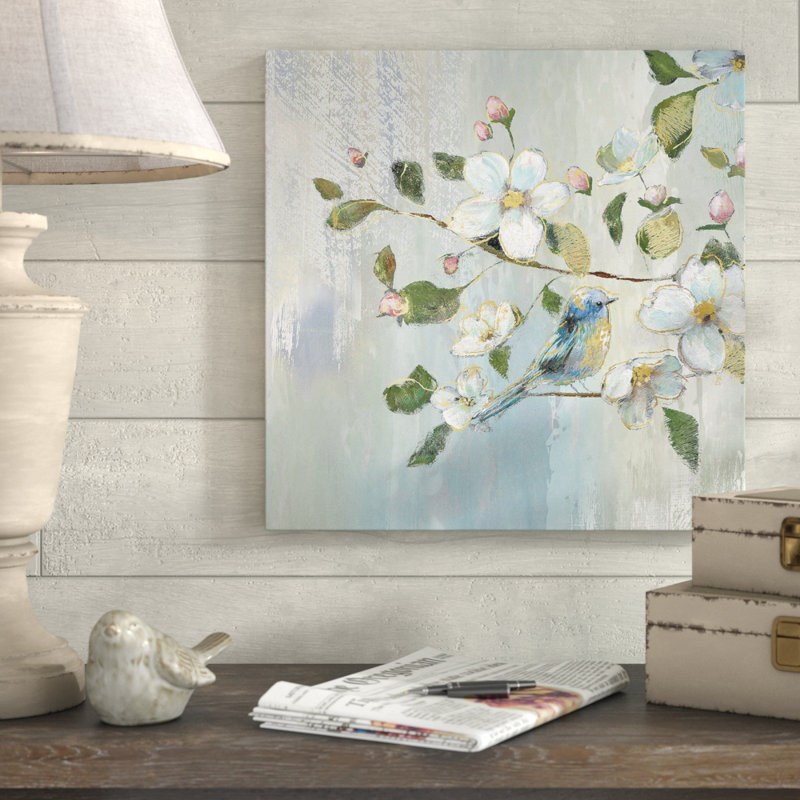 «Painterly Spring I», reproduction de peinture acrylique, H 18 po x l 18 po x P 1 po, Toile tendue
