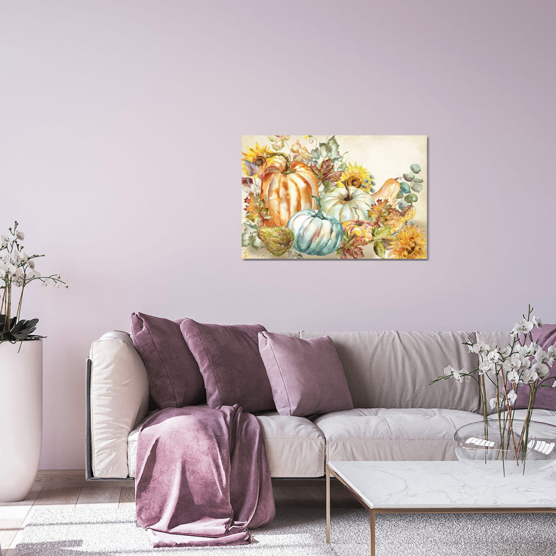 «Watercolor Harvest Pumpkin» par Tre Sorelle Studios - impression non encadrée, H 24 po x l 32 po x P 0,25 po