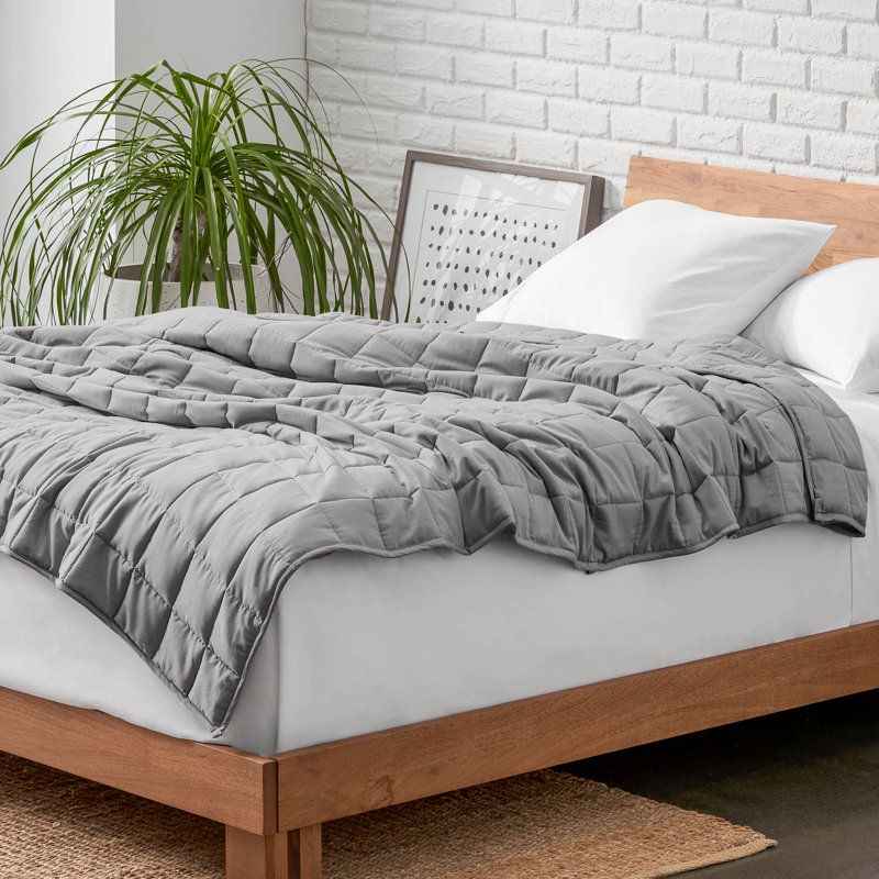 Couverture en coton sergé, Gris clair, l 80 po x L 87 po, 30 lb