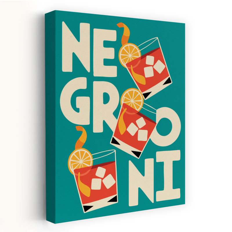 Art rétro rétro rétro classique de Negroni, H 36 po x l 24 po